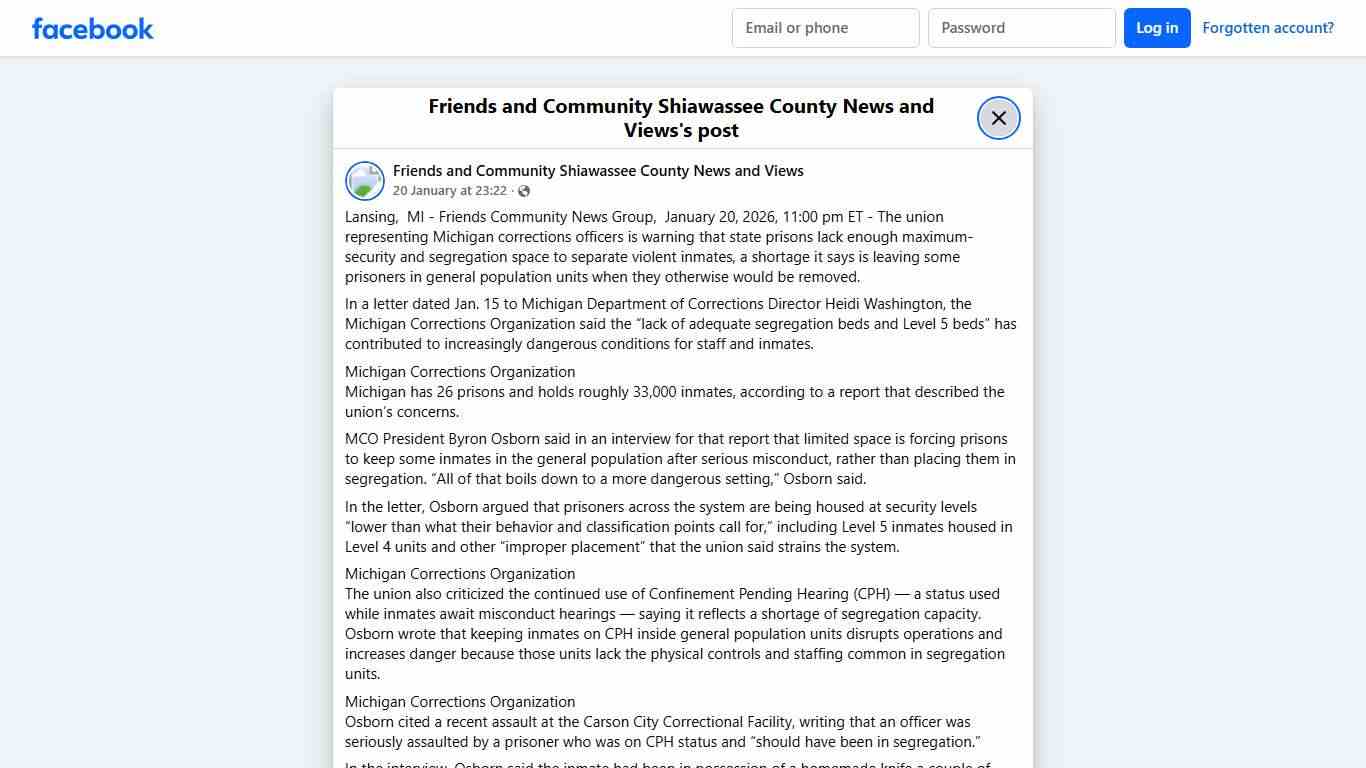 La... - Friends and Community Shiawassee County News and Views Facebook